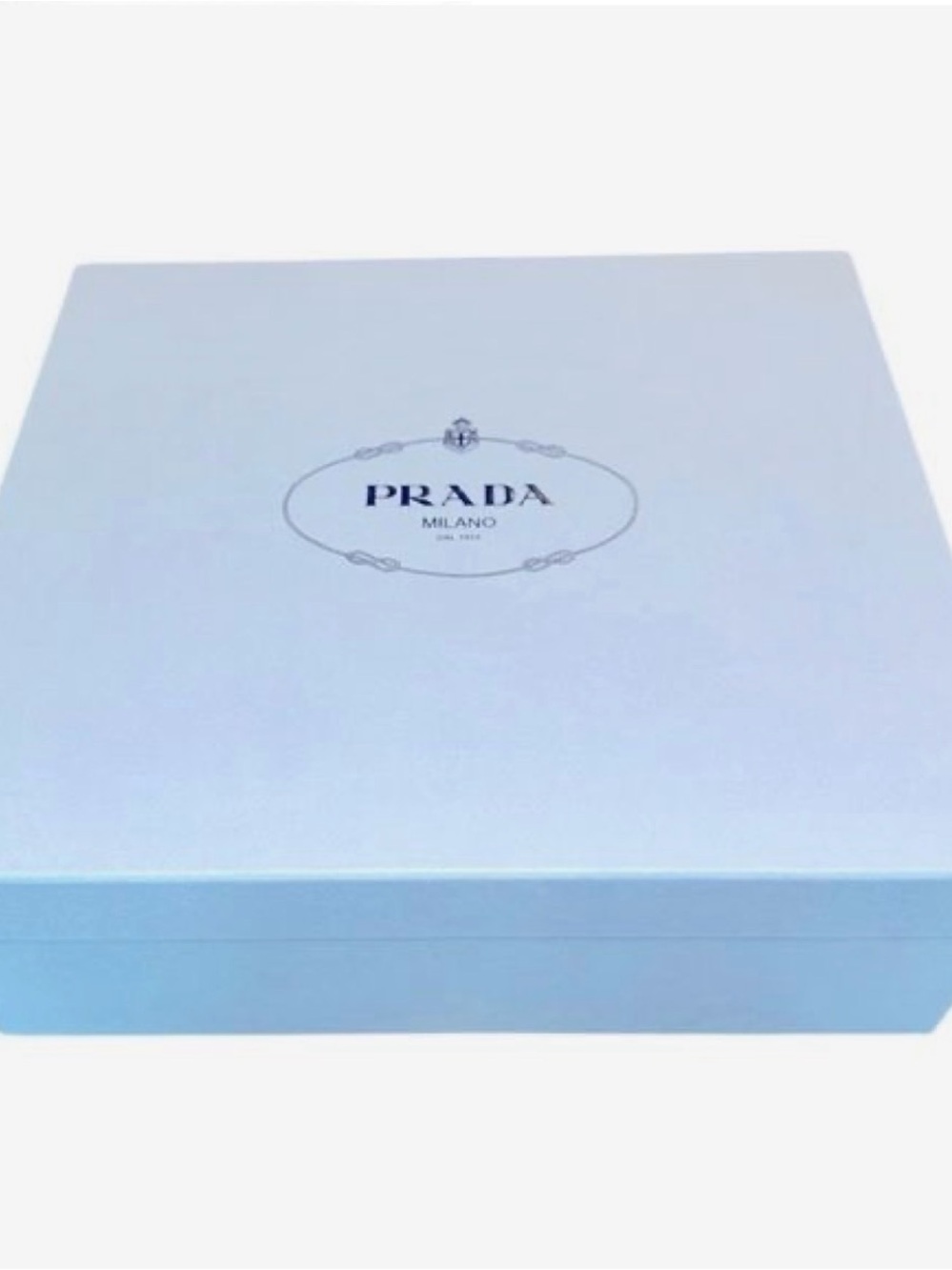 💙 NEW Prada Powder Blue Milano Logo Gift Box with shopping bag